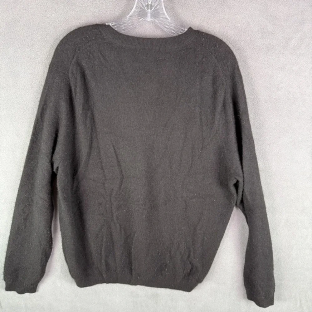 John W Nordstrom Mens Cashmere Sweater Large‎ Black Pullover V Neck Old Money